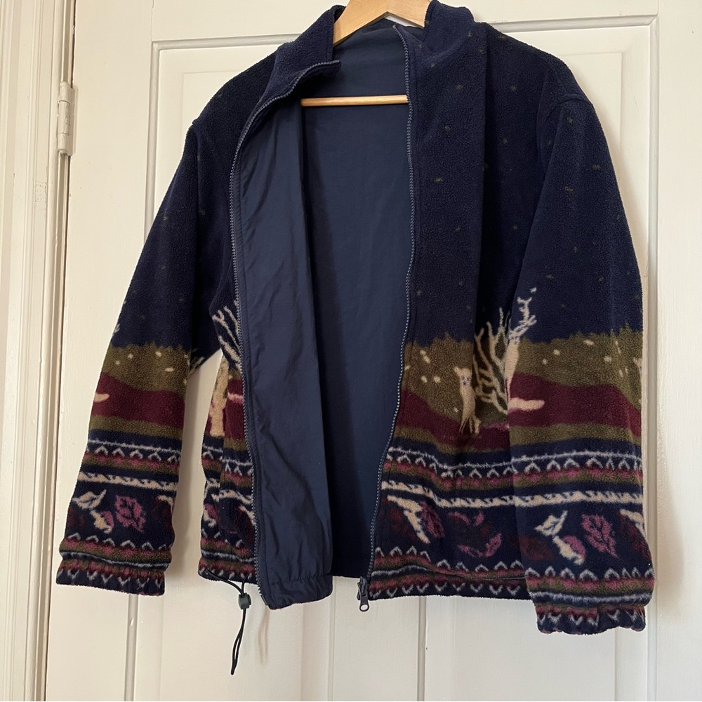 Vintage Northern Reflections Reversible Fleece Jacket with Deer Pattern | small - Picture 5 of 15
